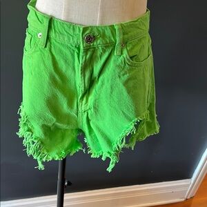 Urban Outfitters Green High-Waisted Jean Shorts